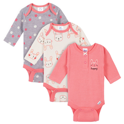 Baby Girl Onesies Bodysuits - pack x3