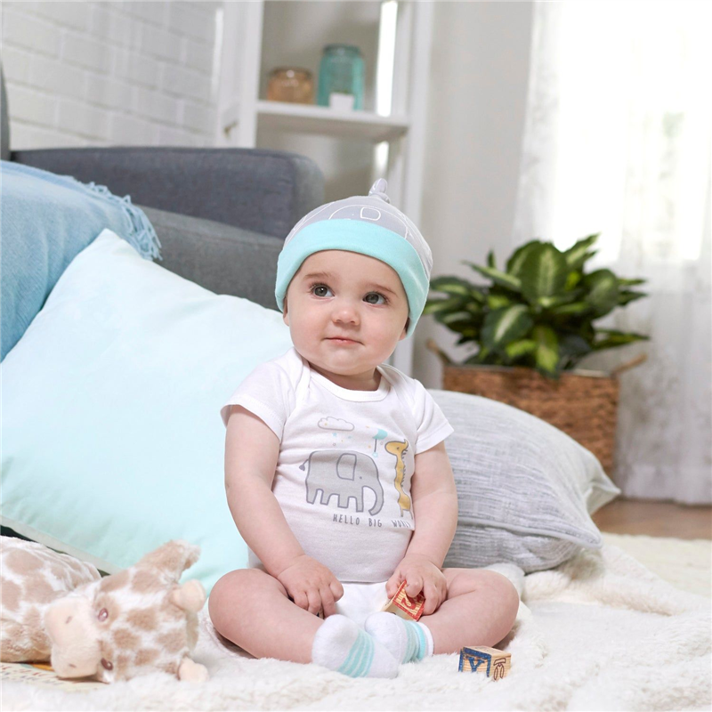 Neutral Elephant Short Sleeve Bodysuits - pack x5