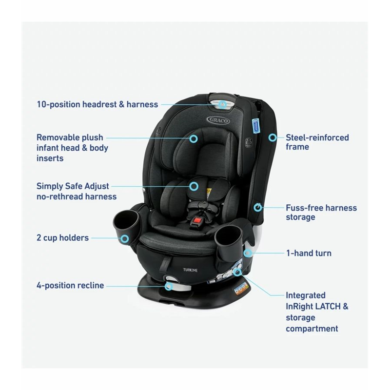 Silla para auto giratoria Graco turn to me 3 en 1